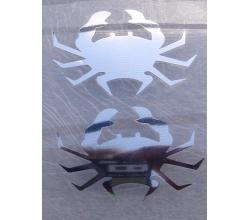 2 Buegelpailletten Krabben spiegel   silber